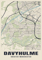 Street map poster of Davyhulme, Greater Manchester