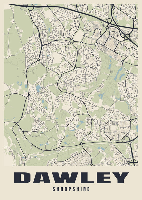 Dawley Street Map Poster