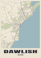 Street map poster of Dawlish, Devon