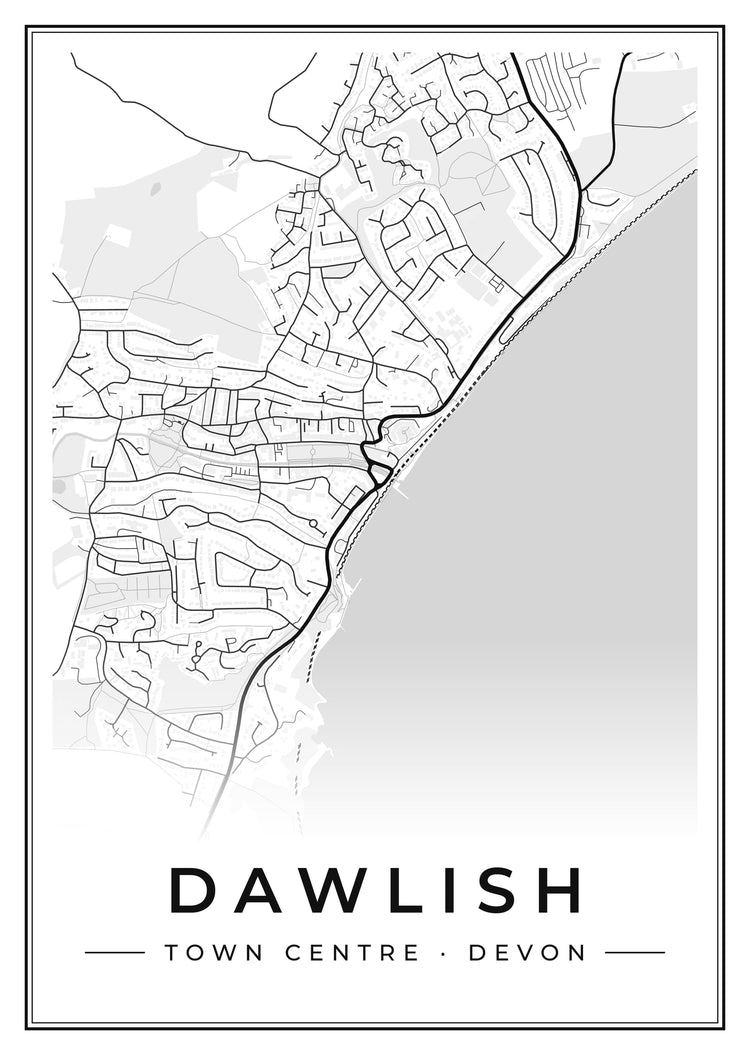 Dawlish Town Centre Street Map Poster