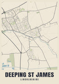 Street map poster of Deeping St James, Lincolnshire