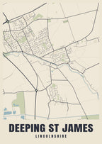 Street map poster of Deeping St James, Lincolnshire