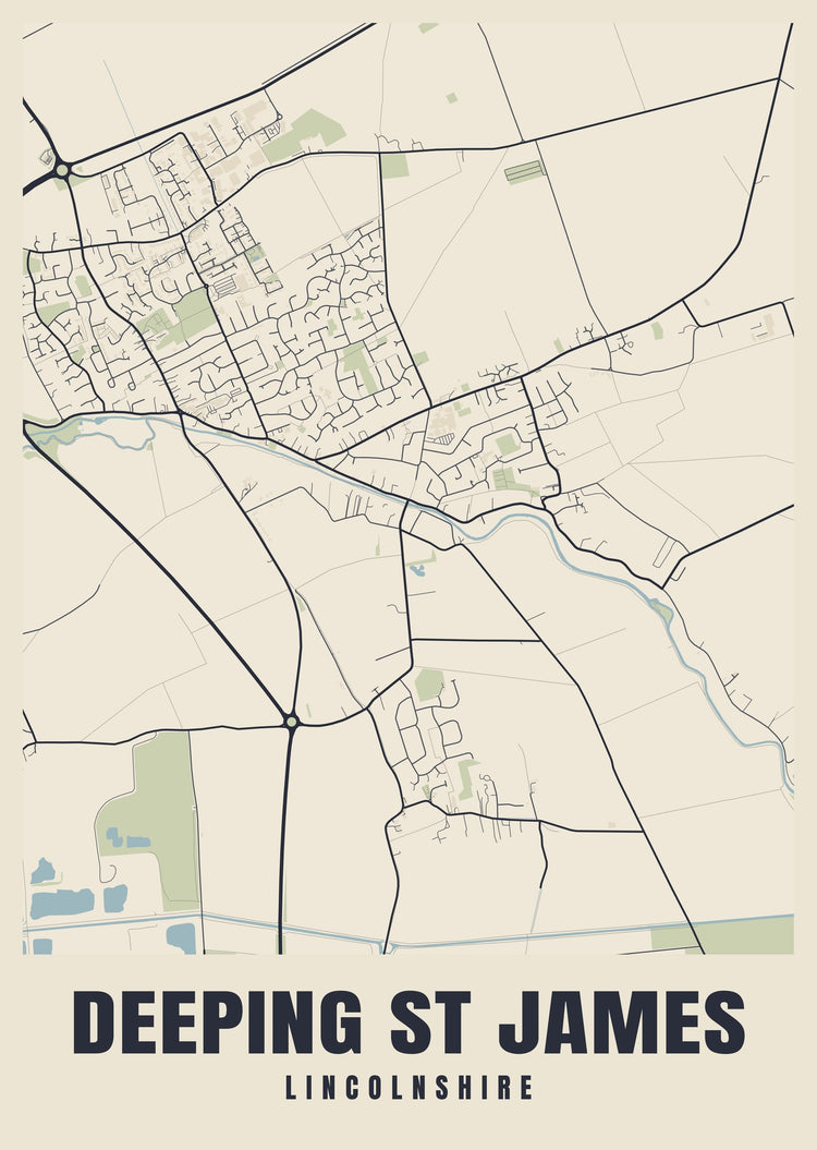Deeping St James Street Map Poster