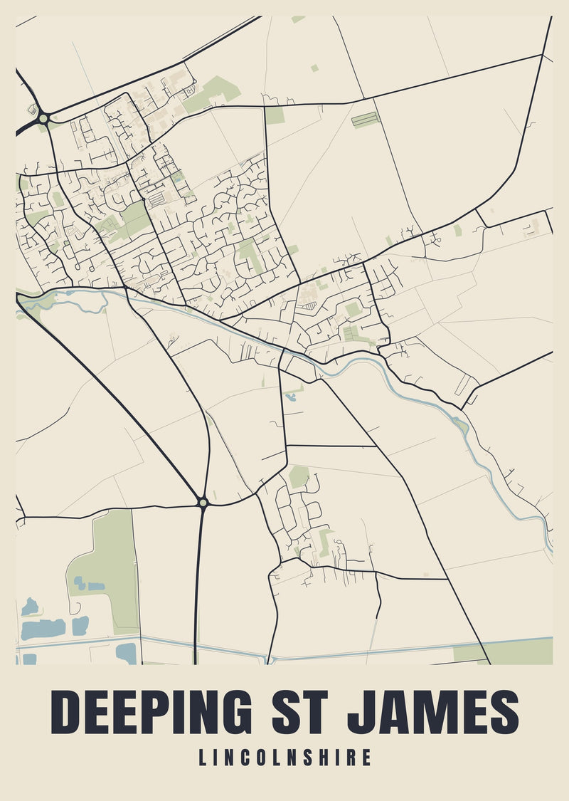 Deeping St James Street Map Poster