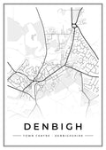 Street map poster of Denbigh town centre, Denbighshire