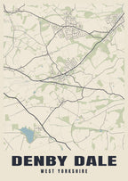 Street map poster of Denby Dale, West Yorkshire