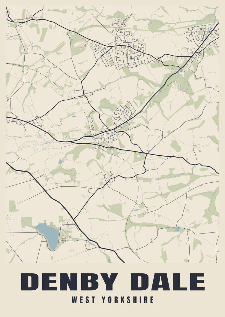 Denby Dale Street Map Poster