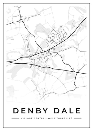 Denby Dale Village Centre Street Map Poster