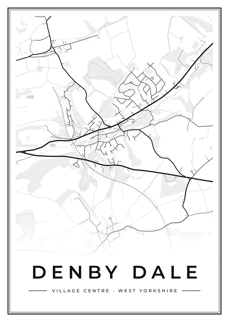 Denby Dale Village Centre Street Map Poster