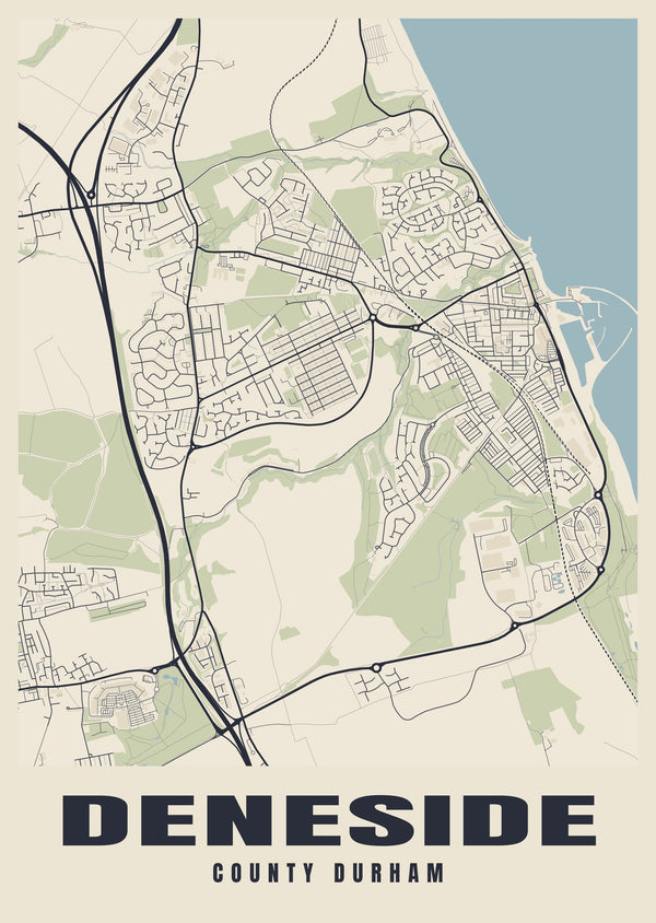 Deneside Street Map Poster
