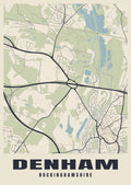 Street map poster of Denham, Buckinghamshire