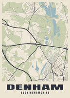 Street map poster of Denham, Buckinghamshire