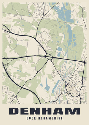 Denham Street Map Poster