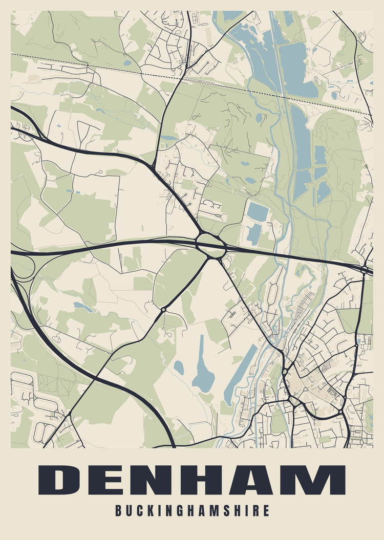 Denham Street Map Poster