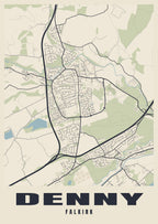 Street map poster of Denny, Falkirk