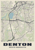 Street map poster of Denton, Greater Manchester
