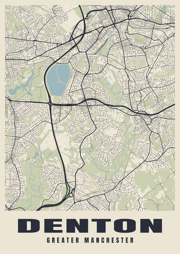 Denton Street Map Poster