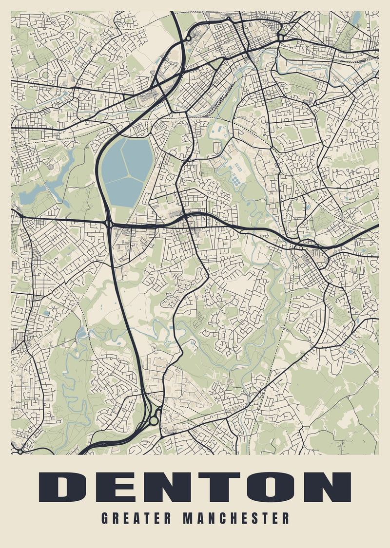 Denton Street Map Poster