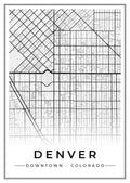 Street map poster of downtown Denver, Colorado