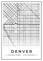 Street map poster of downtown Denver, Colorado