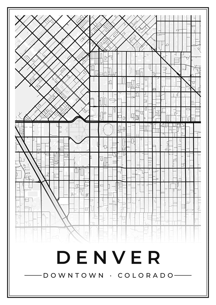 Denver Downtown Street Map Poster