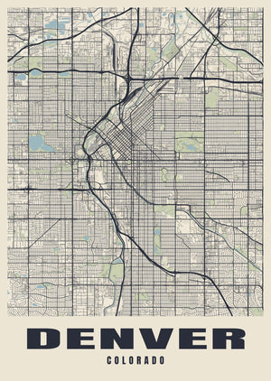Denver Street Map Poster