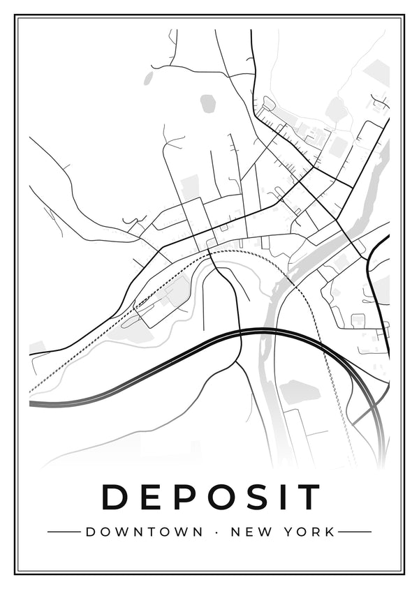 Deposit Downtown Street Map Poster