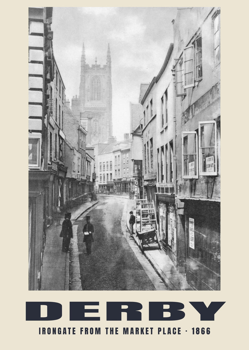 Irongate from the Market Place, Derby — 1866