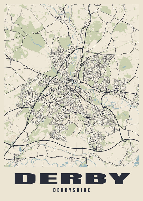 Derby Street Map Poster