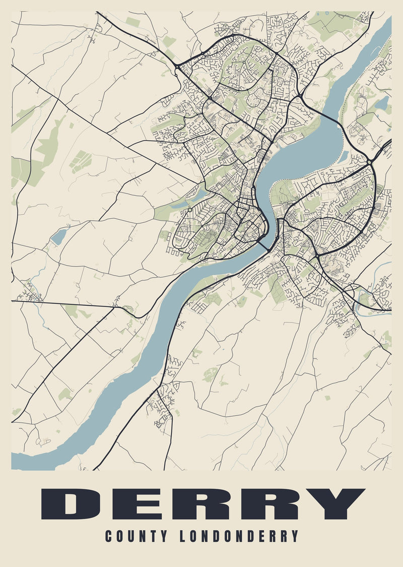 Derry Street Map Poster