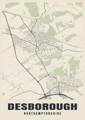 Street map poster of Desborough, Northamptonshire