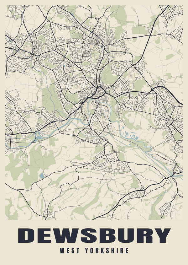 Dewsbury Street Map Poster