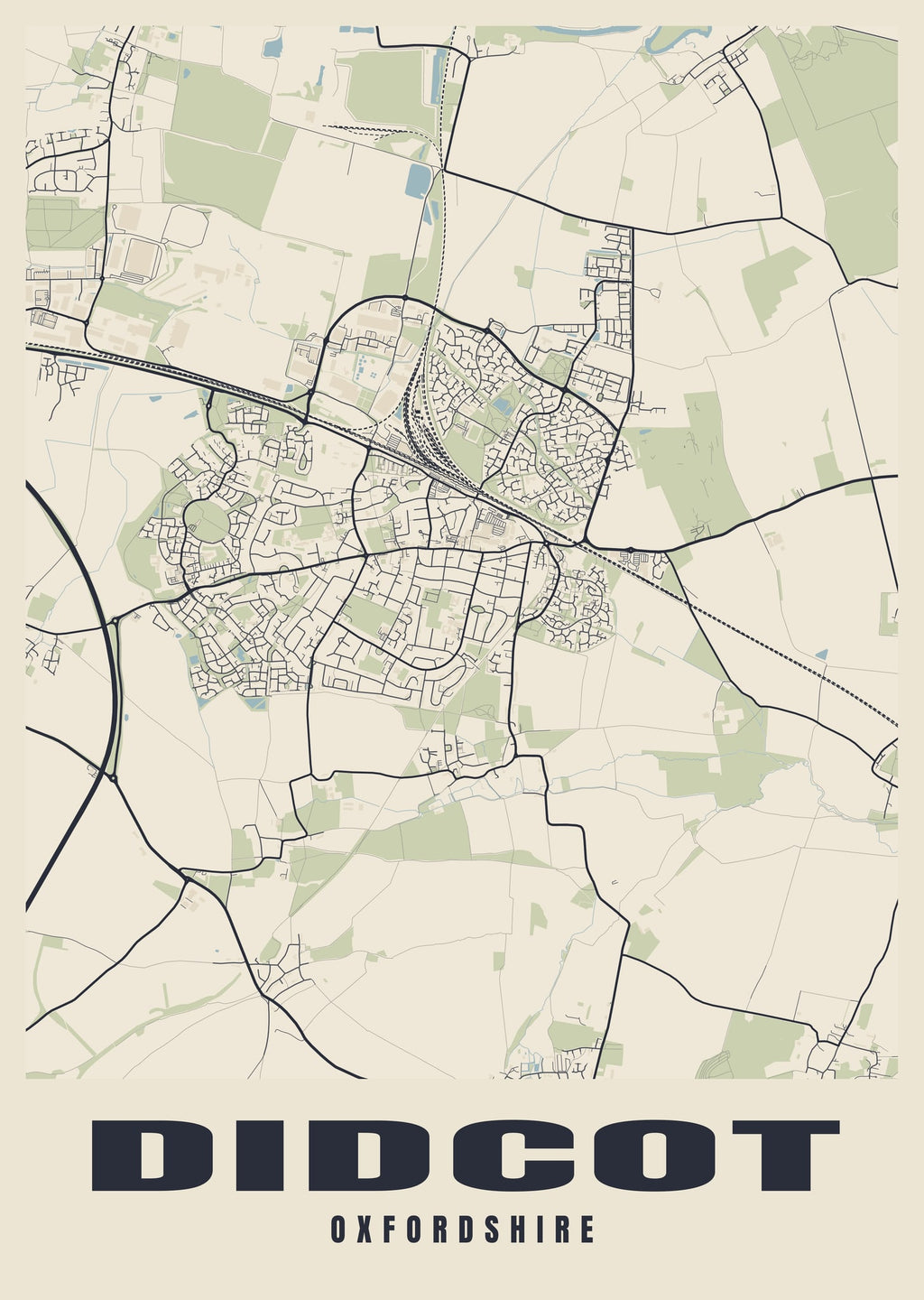 Street map poster of Didcot, Oxfordshire