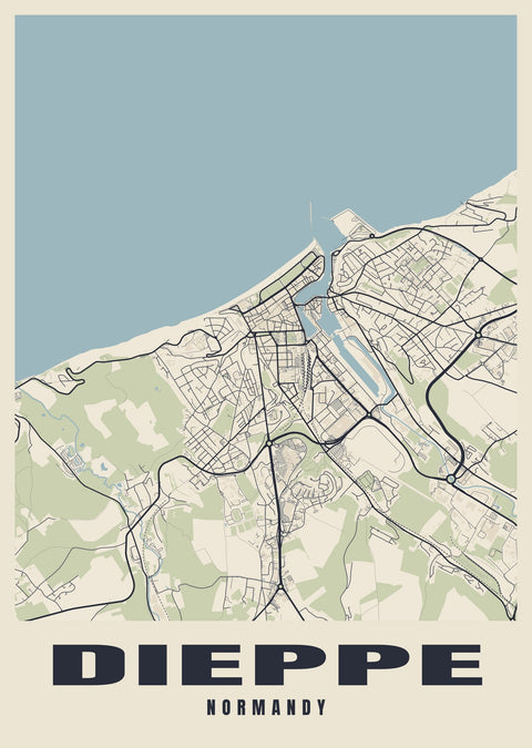 Dieppe Street Map Poster