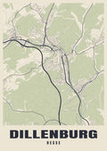 Street map poster of Dillenburg, Hesse