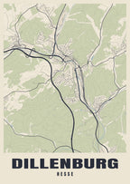 Street map poster of Dillenburg, Hesse
