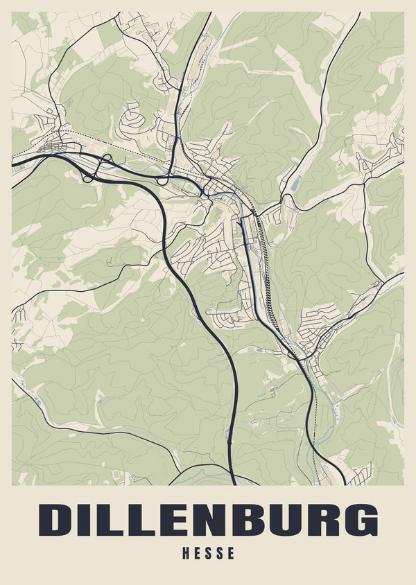 Dillenburg Street Map Poster