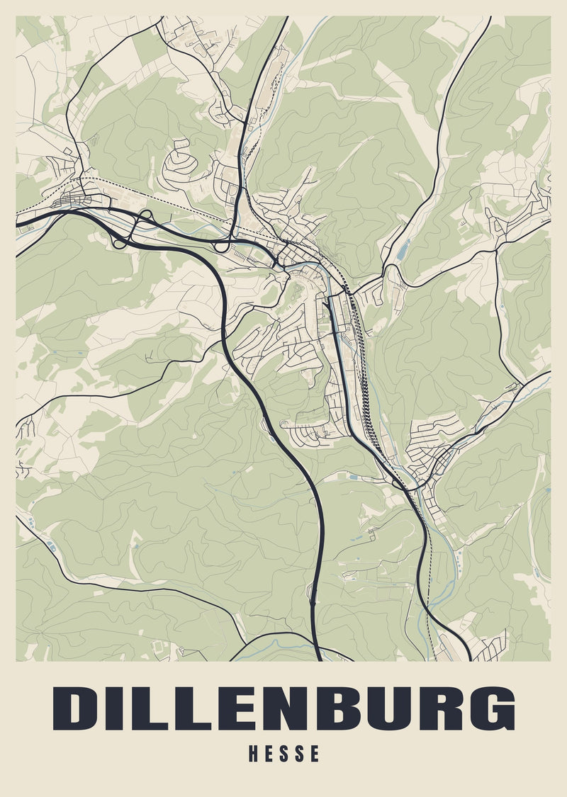 Dillenburg Street Map Poster