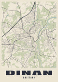 Street map poster of Dinan, Brittany