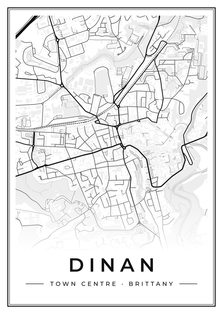 Dinan Town Centre Street Map Poster