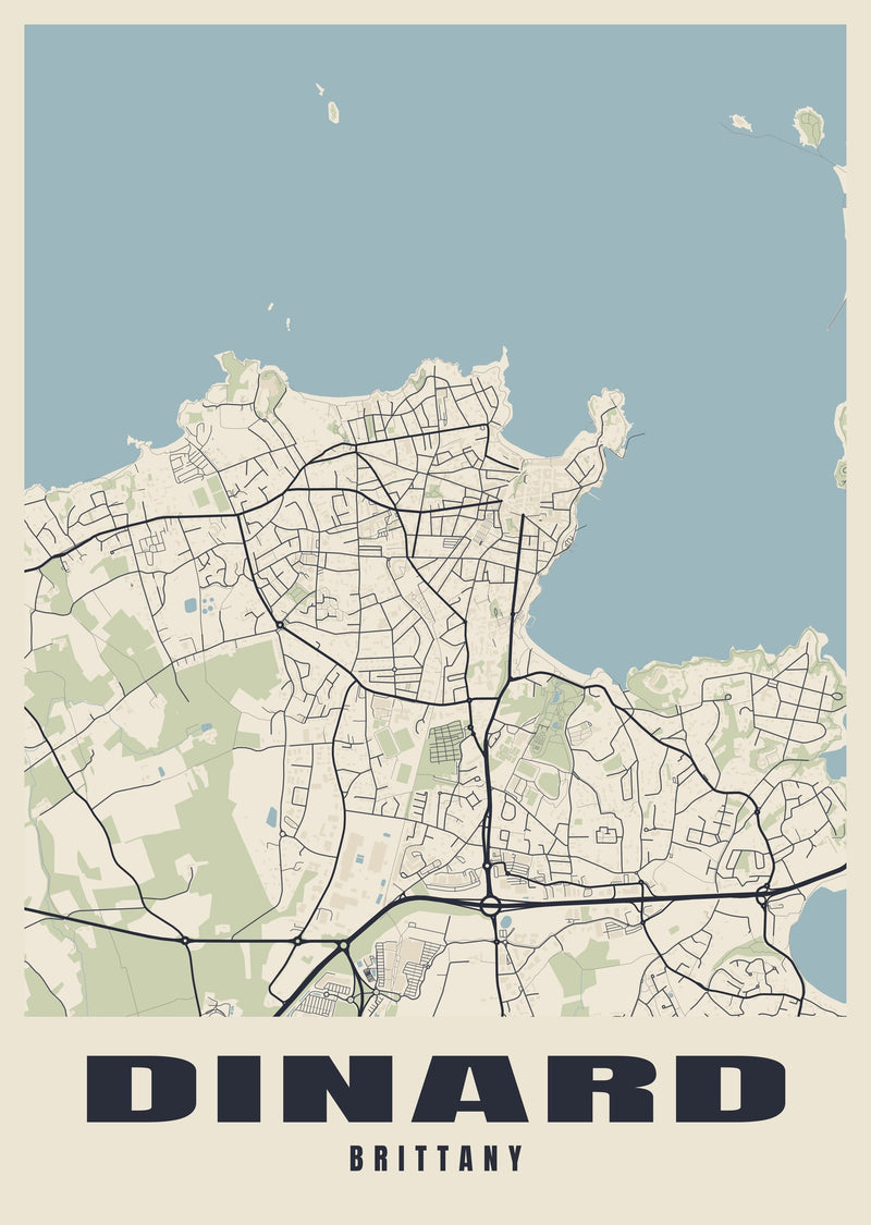 Dinard Street Map Poster