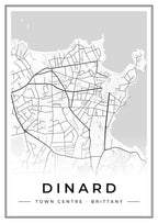 Street map poster of Dinard town centre, Brittany