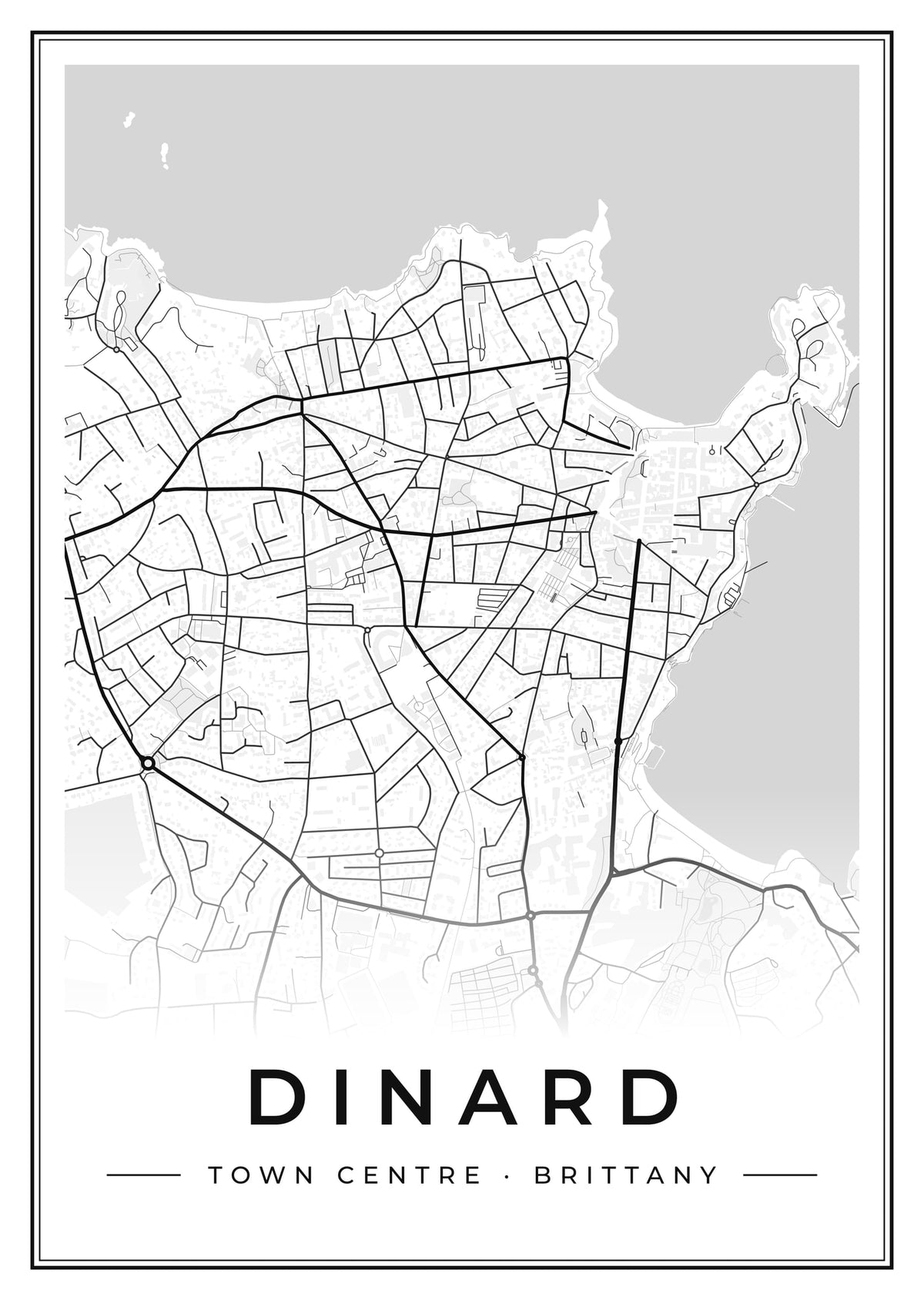 Street map poster of Dinard town centre, Brittany