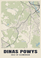 Street map poster of Dinas Powys, Vale of Glamorgan