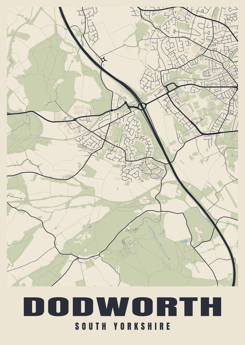 Dodworth Street Map Poster