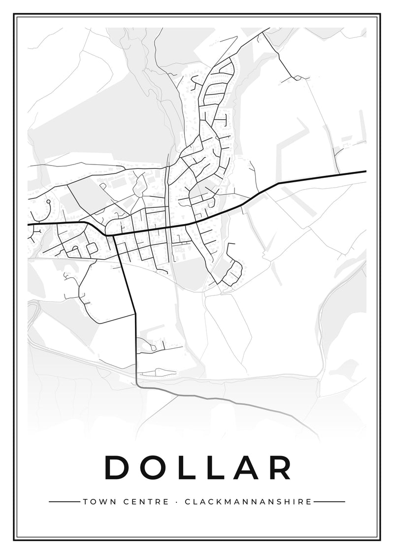 Dollar Town Centre Street Map Poster