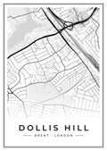 Street map poster of Dollis Hill, Brent, London