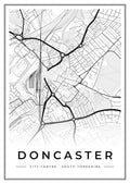 Street map poster of Doncaster city centre, South Yorkshire