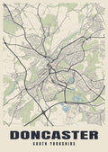 Street map poster of Doncaster, South Yorkshire