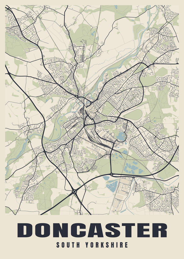 Doncaster Street Map Poster